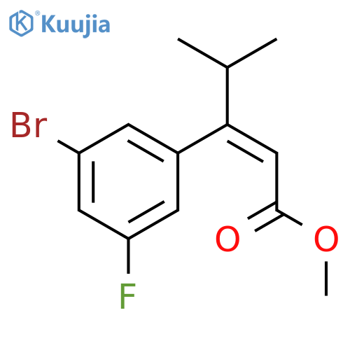 methyl (2Z)-3-(3-bromo-5-fluorophenyl)-4-methylpent-2-enoate structure