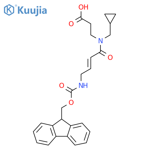 3-N-(cyclopropylmethyl)-4-({(9H-fluoren-9-yl)methoxycarbonyl}amino)but-2-enamidopropanoic acid structure