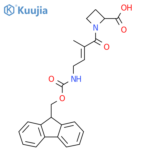 1-4-({(9H-fluoren-9-yl)methoxycarbonyl}amino)-2-methylbut-2-enoylazetidine-2-carboxylic acid structure