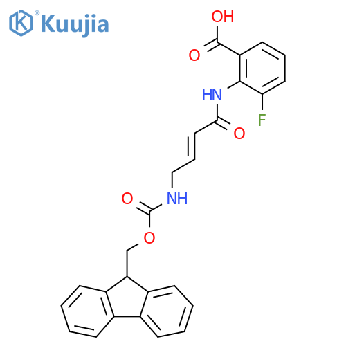 2-4-({(9H-fluoren-9-yl)methoxycarbonyl}amino)but-2-enamido-3-fluorobenzoic acid structure