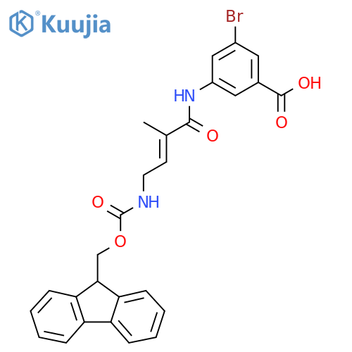 3-bromo-5-4-({(9H-fluoren-9-yl)methoxycarbonyl}amino)-2-methylbut-2-enamidobenzoic acid structure