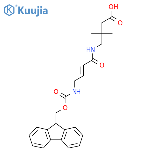 4-4-({(9H-fluoren-9-yl)methoxycarbonyl}amino)but-2-enamido-3,3-dimethylbutanoic acid structure
