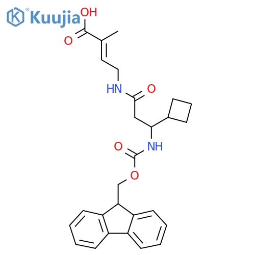 4-3-cyclobutyl-3-({(9H-fluoren-9-yl)methoxycarbonyl}amino)propanamido-2-methylbut-2-enoic acid structure
