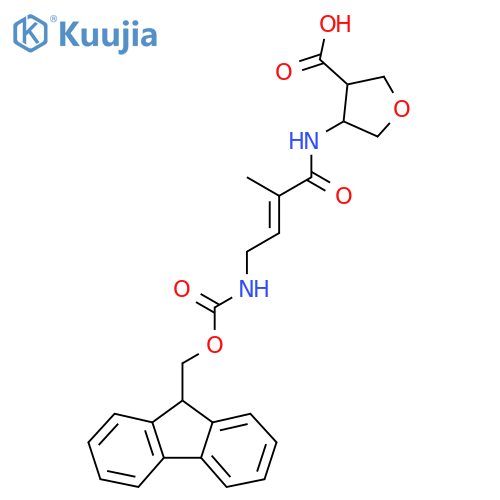 4-4-({(9H-fluoren-9-yl)methoxycarbonyl}amino)-2-methylbut-2-enamidooxolane-3-carboxylic acid structure