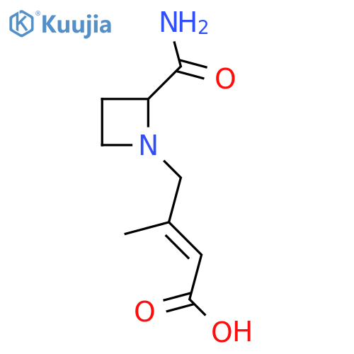 4-(2-carbamoylazetidin-1-yl)-3-methylbut-2-enoic acid structure