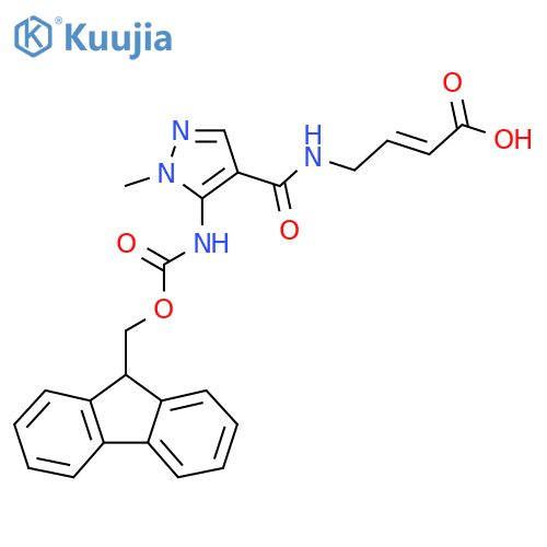 4-{5-({(9H-fluoren-9-yl)methoxycarbonyl}amino)-1-methyl-1H-pyrazol-4-ylformamido}but-2-enoic acid structure