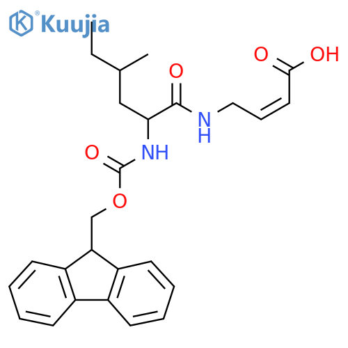 4-2-({(9H-fluoren-9-yl)methoxycarbonyl}amino)-4-methylhexanamidobut-2-enoic acid structure