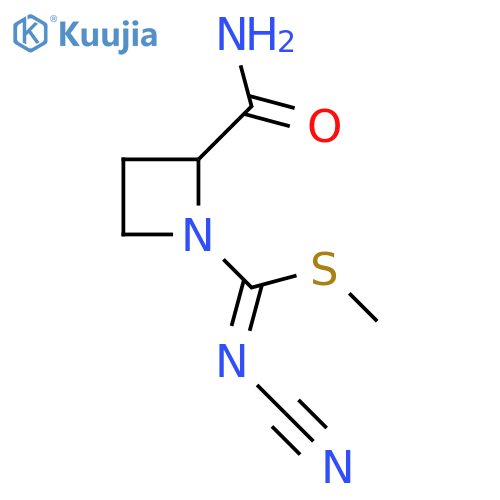 1-(cyanoimino)(methylsulfanyl)methylazetidine-2-carboxamide structure