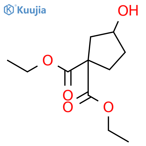 1,1-diethyl 3-hydroxycyclopentane-1,1-dicarboxylate structure