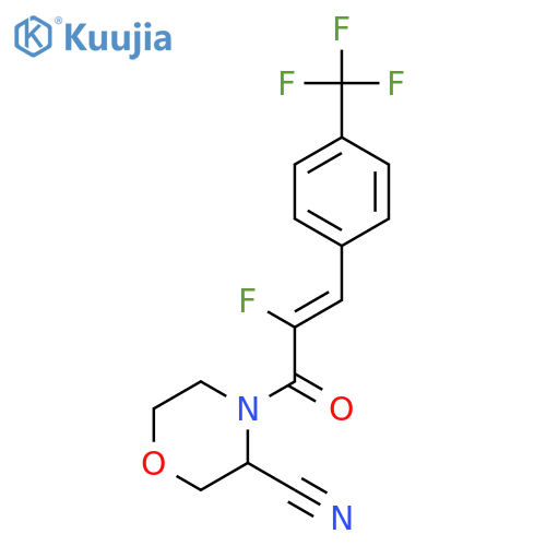 4-{2-Fluoro-3-[4-(trifluoromethyl)phenyl]prop-2-enoyl}morpholine-3-carbonitrile structure