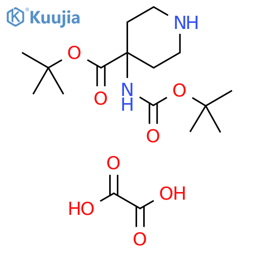 tert-butyl 4-(tert-butoxycarbonylamino)piperidine-4-carboxylate;hemi(oxalic acid) structure