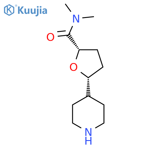 rac-(2R,5S)-N,N-dimethyl-5-(piperidin-4-yl)oxolane-2-carboxamide structure