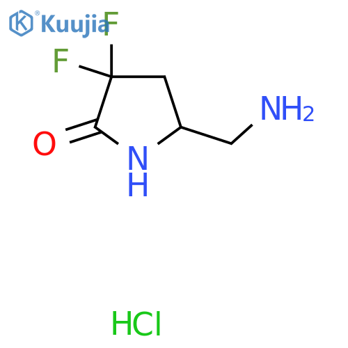 5-(aminomethyl)-3,3-difluoropyrrolidin-2-one hydrochloride structure