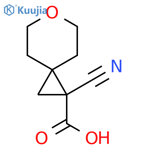 1-cyano-6-oxaspiro2.5octane-1-carboxylic acid structure