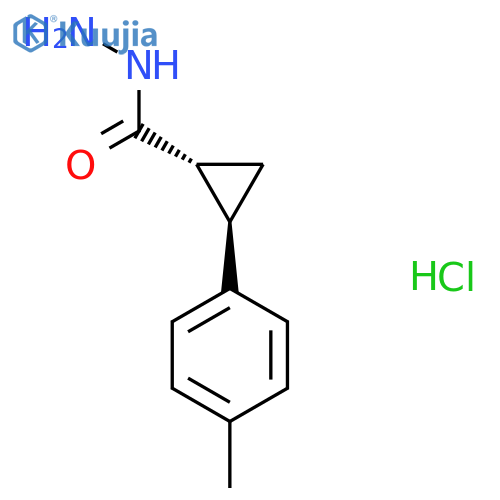 rac-(1R,2R)-2-(4-methylphenyl)cyclopropane-1-carbohydrazide hydrochloride, trans structure