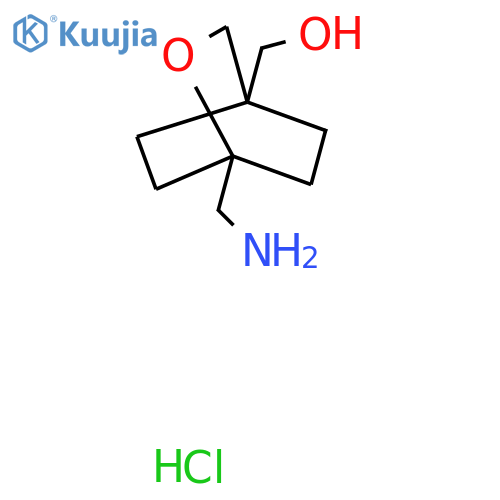 1-(aminomethyl)-2-oxabicyclo2.2.2octan-4-ylmethanol hydrochloride structure