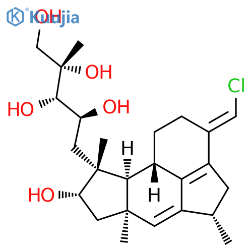 L-Arabinitol, 5-[(3E,5S,6aR,8S,9R,9aS,9bS)-3-(chloromethylene)-2,3,4,5,6a,7,8,9,9a,9b-decahydro-8-hydroxy-5,6a,9-trimethyl-1H-cyclopent[e]acenaphthylen-9-yl]-5-deoxy-2-C-methyl- structure