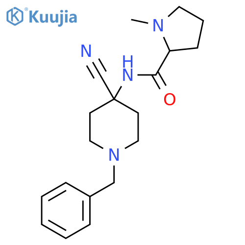 N-(1-benzyl-4-cyanopiperidin-4-yl)-1-methylpyrrolidine-2-carboxamide structure