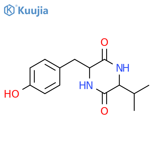 3-(4-Hydroxybenzyl)-6-isopropyl-2,5-piperazinedione structure