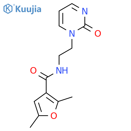 2,5-dimethyl-N-[2-(2-oxo-1,2-dihydropyrimidin-1-yl)ethyl]furan-3-carboxamide structure