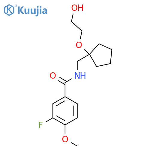 3-fluoro-N-{1-(2-hydroxyethoxy)cyclopentylmethyl}-4-methoxybenzamide structure