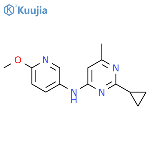 2-cyclopropyl-N-(6-methoxypyridin-3-yl)-6-methylpyrimidin-4-amine structure
