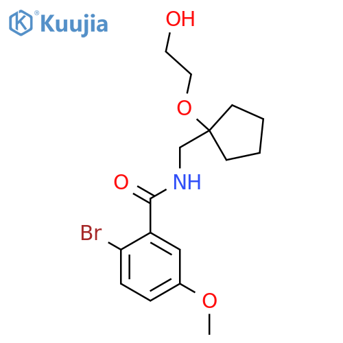 2-bromo-N-{1-(2-hydroxyethoxy)cyclopentylmethyl}-5-methoxybenzamide structure