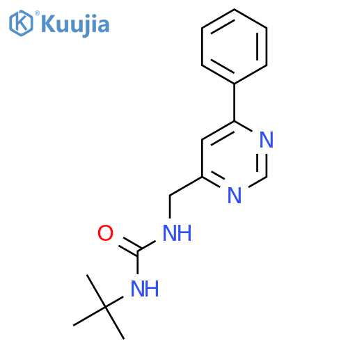 3-tert-butyl-1-(6-phenylpyrimidin-4-yl)methylurea structure