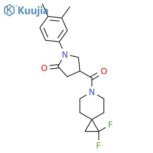 4-{1,1-difluoro-6-azaspiro2.5octane-6-carbonyl}-1-(3,4-dimethylphenyl)pyrrolidin-2-one structure