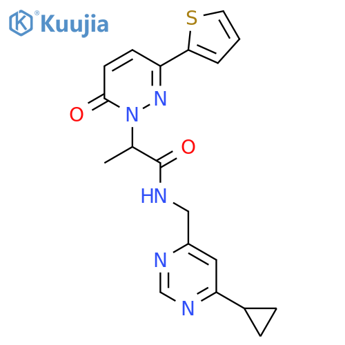 N-(6-cyclopropylpyrimidin-4-yl)methyl-2-6-oxo-3-(thiophen-2-yl)-1,6-dihydropyridazin-1-ylpropanamide structure