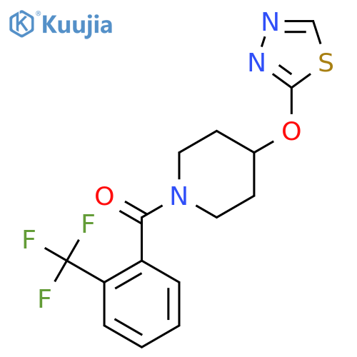 4-(1,3,4-thiadiazol-2-yloxy)-1-2-(trifluoromethyl)benzoylpiperidine structure
