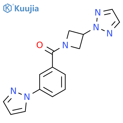 2-{1-[3-(1H-pyrazol-1-yl)benzoyl]azetidin-3-yl}-2H-1,2,3-triazole structure