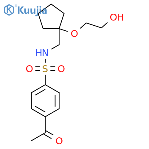 4-acetyl-N-{1-(2-hydroxyethoxy)cyclopentylmethyl}benzene-1-sulfonamide structure