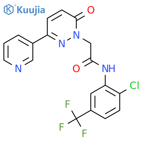 N-[2-chloro-5-(trifluoromethyl)phenyl]-2-[6-oxo-3-(pyridin-3-yl)-1,6-dihydropyridazin-1-yl]acetamide structure