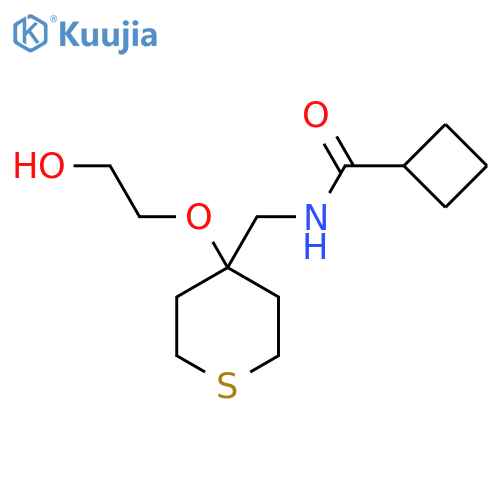 N-{4-(2-hydroxyethoxy)thian-4-ylmethyl}cyclobutanecarboxamide structure
