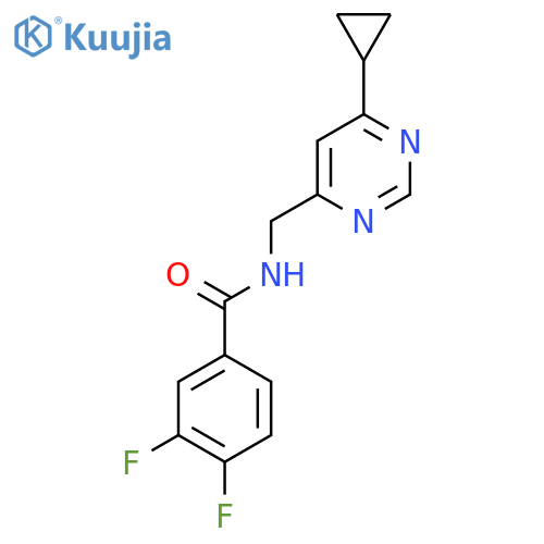 N-[(6-cyclopropylpyrimidin-4-yl)methyl]-3,4-difluorobenzamide structure