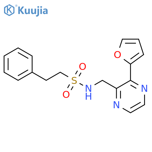 N-{[3-(furan-2-yl)pyrazin-2-yl]methyl}-2-phenylethane-1-sulfonamide structure