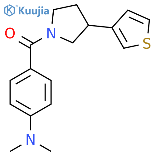 N,N-dimethyl-4-[3-(thiophen-3-yl)pyrrolidine-1-carbonyl]aniline structure
