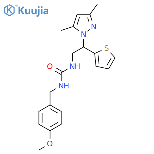 3-[2-(3,5-dimethyl-1H-pyrazol-1-yl)-2-(thiophen-2-yl)ethyl]-1-[(4-methoxyphenyl)methyl]urea structure