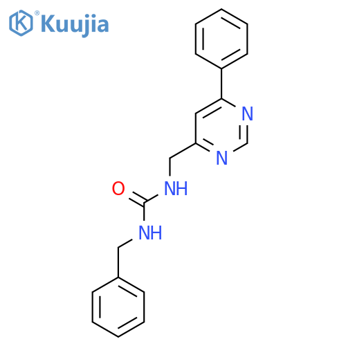 1-benzyl-3-(6-phenylpyrimidin-4-yl)methylurea structure