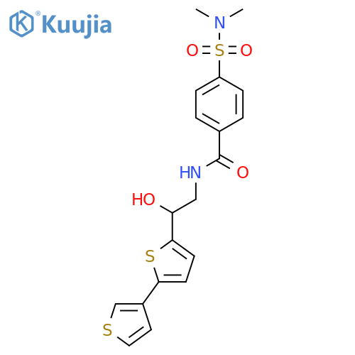 N-(2-{[2,3'-bithiophene]-5-yl}-2-hydroxyethyl)-4-(dimethylsulfamoyl)benzamide structure