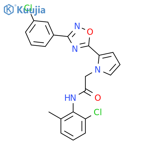 N-(2-chloro-6-methylphenyl)-2-{2-[3-(3-chlorophenyl)-1,2,4-oxadiazol-5-yl]-1H-pyrrol-1-yl}acetamide structure