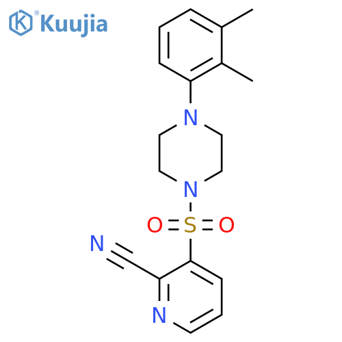3-{[4-(2,3-Dimethylphenyl)piperazin-1-yl]sulfonyl}pyridine-2-carbonitrile structure
