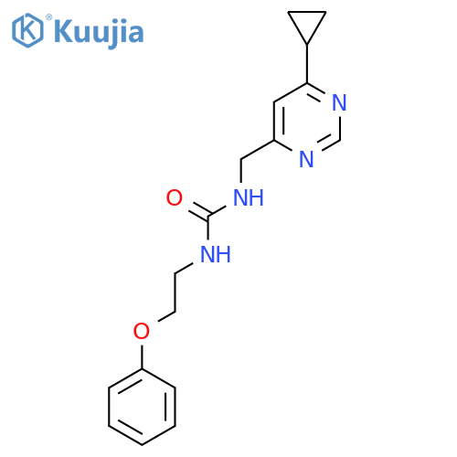 3-[(6-cyclopropylpyrimidin-4-yl)methyl]-1-(2-phenoxyethyl)urea structure