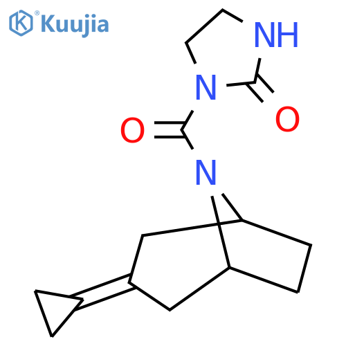 1-{3-Cyclopropylidene-8-azabicyclo[3.2.1]octane-8-carbonyl}imidazolidin-2-one structure