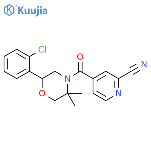 4-[[2-(2-Chlorophenyl)-5,5-dimethyl-4-morpholinyl]carbonyl]-2-pyridinecarbonitrile structure