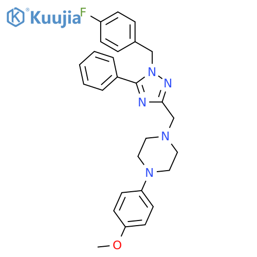 1-[1-(4-Fluorobenzyl)-5-phenyl-1H-1,2,4-triazol-3-ylmethyl]-4-(4-methoxyphenyl)piperazine structure