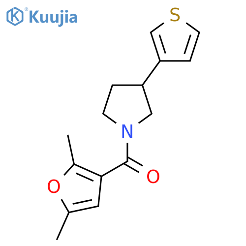 1-(2,5-dimethylfuran-3-carbonyl)-3-(thiophen-3-yl)pyrrolidine structure
