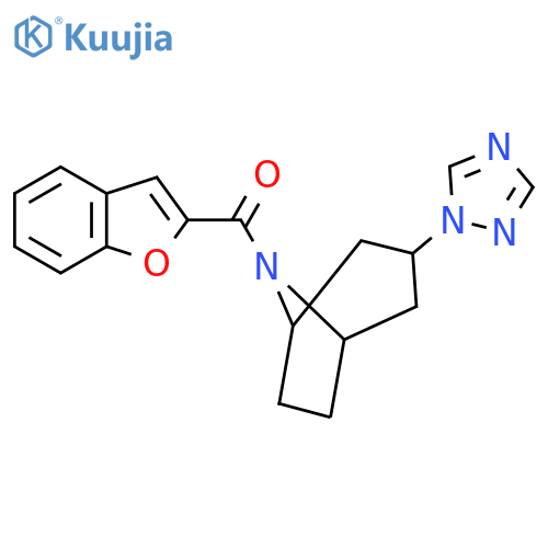 8-(1-benzofuran-2-carbonyl)-3-(1H-1,2,4-triazol-1-yl)-8-azabicyclo3.2.1octane structure