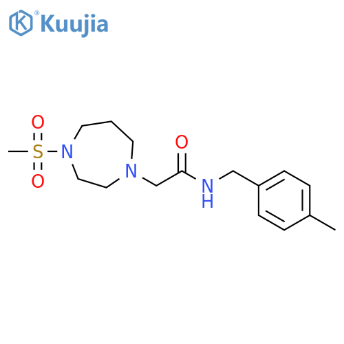 2-(4-methanesulfonyl-1,4-diazepan-1-yl)-N-[(4-methylphenyl)methyl]acetamide structure